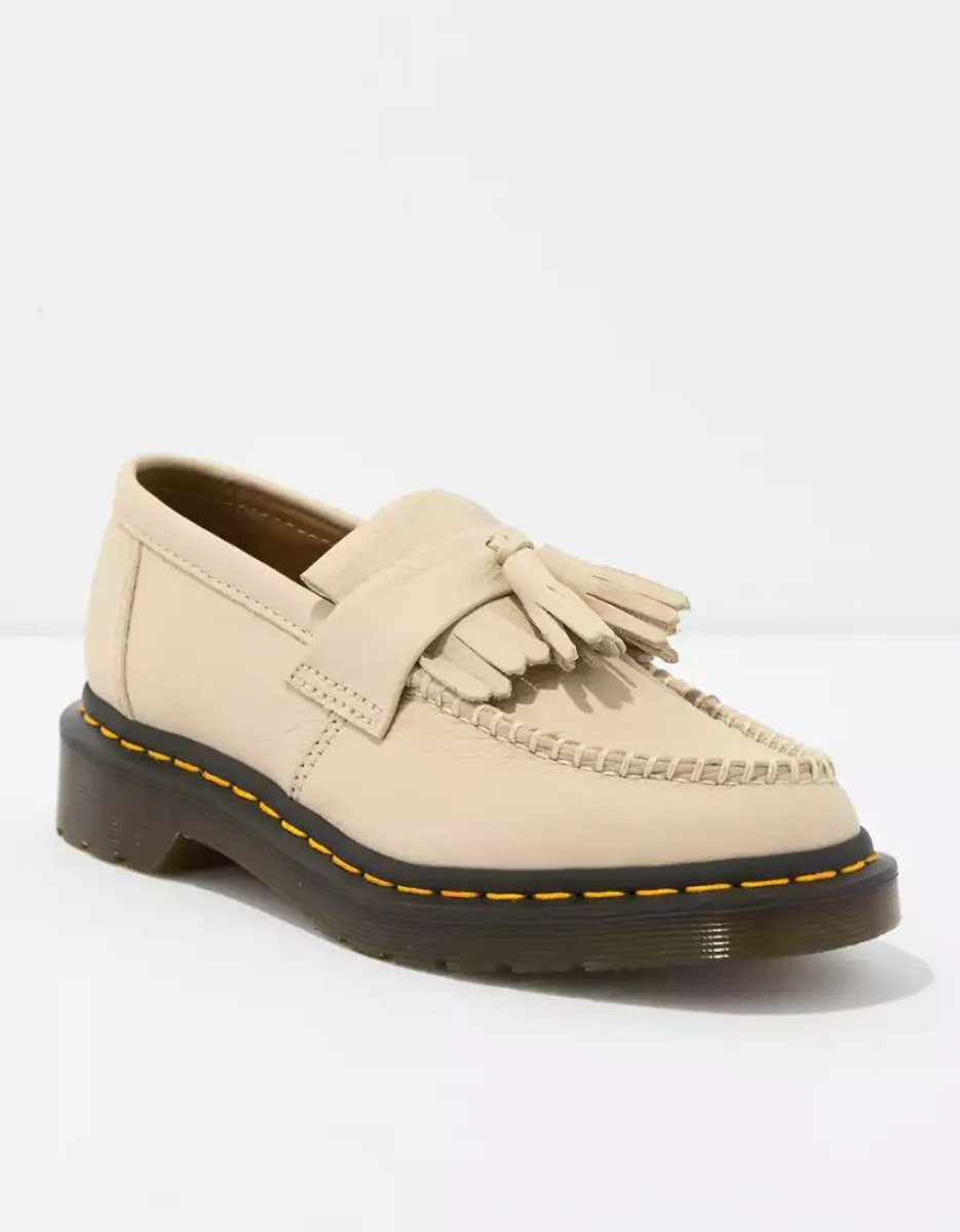 Loafers American Eagle Adrian Cuir Tassel Beige Kaki Femme | DKG-42790698